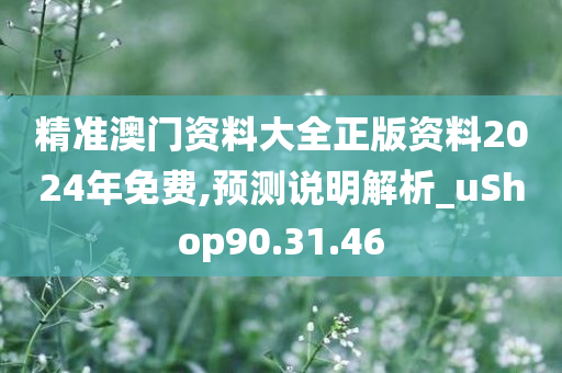 精准澳门资料大全正版资料2024年免费,预测说明解析_uShop90.31.46