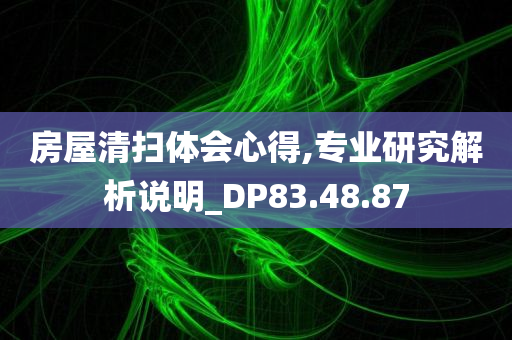 房屋清扫体会心得,专业研究解析说明_DP83.48.87