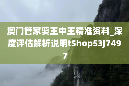 澳门管家婆王中王精准资料_深度评估解析说明tShop53J7497