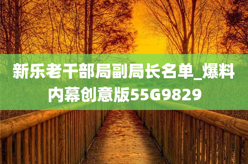 新乐老干部局副局长名单_爆料内幕创意版55G9829