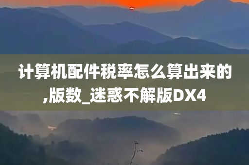 计算机配件税率怎么算出来的,版数_迷惑不解版DX4