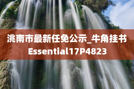 洮南市最新任免公示_牛角挂书Essential17P4823