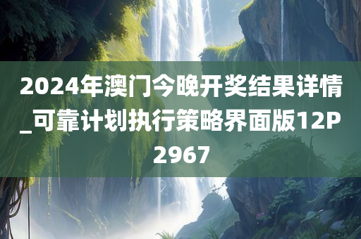 2024年澳门今晚开奖结果详情_可靠计划执行策略界面版12P2967