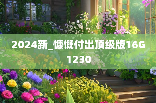 2024新_慷慨付出顶级版16G1230