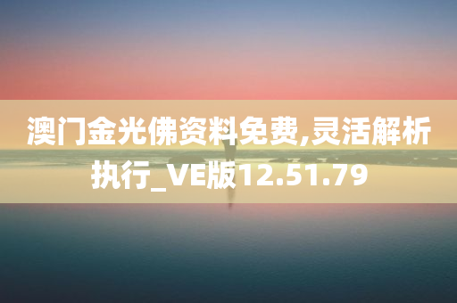 澳门金光佛资料免费,灵活解析执行_VE版12.51.79