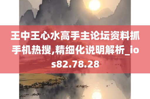 王中王心水高手主论坛资料抓手机热搜,精细化说明解析_ios82.78.28