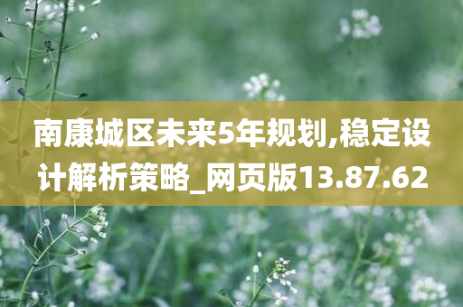 南康城区未来5年规划,稳定设计解析策略_网页版13.87.62