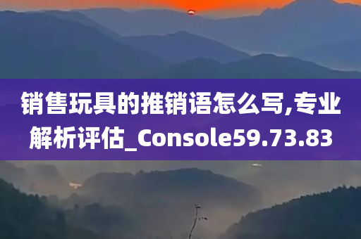 销售玩具的推销语怎么写,专业解析评估_Console59.73.83