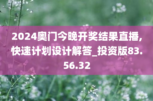 2024奥门今晚开奖结果直播,快速计划设计解答_投资版83.56.32