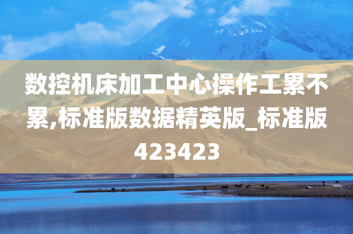 数控机床加工中心操作工累不累,标准版数据精英版_标准版423423