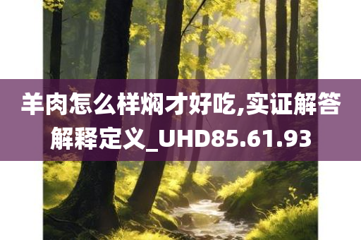 羊肉怎么样焖才好吃,实证解答解释定义_UHD85.61.93