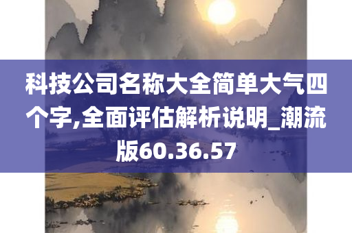 科技公司名称大全简单大气四个字,全面评估解析说明_潮流版60.36.57