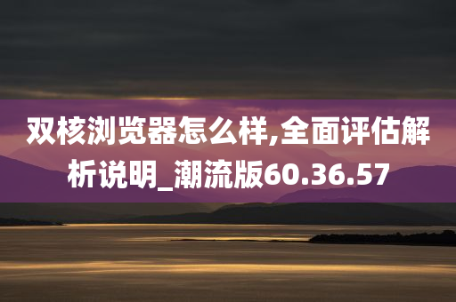 双核浏览器怎么样,全面评估解析说明_潮流版60.36.57