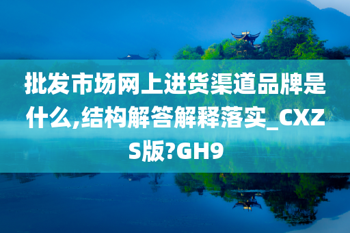 批发市场网上进货渠道品牌是什么,结构解答解释落实_CXZS版?GH9