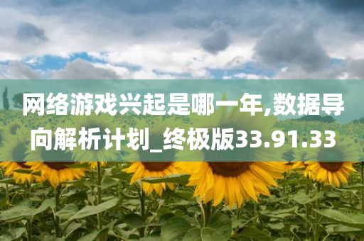 网络游戏兴起是哪一年,数据导向解析计划_终极版33.91.33