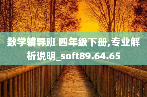 数学辅导班 四年级下册,专业解析说明_soft89.64.65