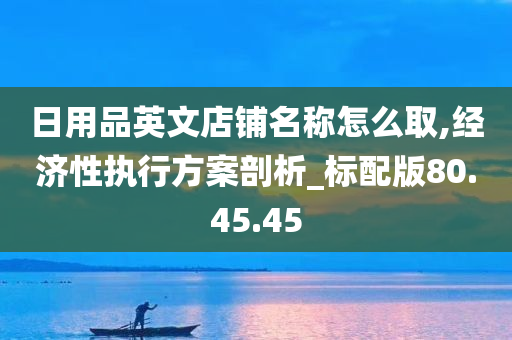 日用品英文店铺名称怎么取,经济性执行方案剖析_标配版80.45.45