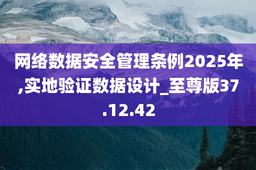 网络数据安全管理条例2025年,实地验证数据设计_至尊版37.12.42