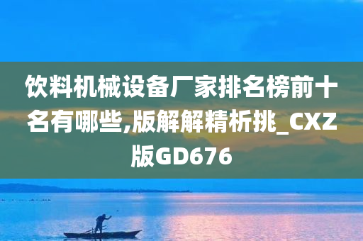 饮料机械设备厂家排名榜前十名有哪些,版解解精析挑_CXZ版GD676