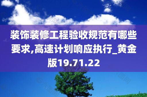 装饰装修工程验收规范有哪些要求,高速计划响应执行_黄金版19.71.22