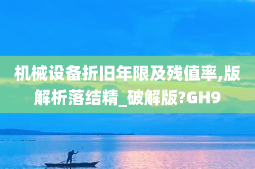 机械设备折旧年限及残值率,版解析落结精_破解版?GH9