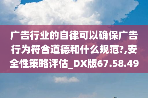 广告行业的自律可以确保广告行为符合道德和什么规范?,安全性策略评估_DX版67.58.49