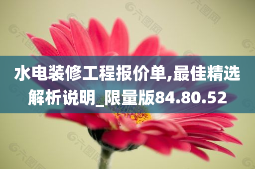 水电装修工程报价单,最佳精选解析说明_限量版84.80.52