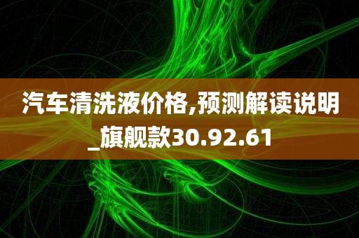 汽车清洗液价格,预测解读说明_旗舰款30.92.61