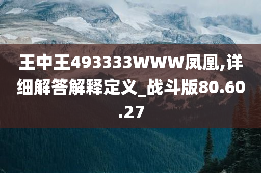 王中王493333WWW凤凰,详细解答解释定义_战斗版80.60.27