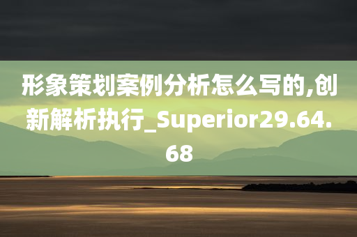 形象策划案例分析怎么写的,创新解析执行_Superior29.64.68