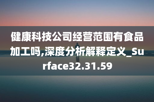 健康科技公司经营范围有食品加工吗,深度分析解释定义_Surface32.31.59