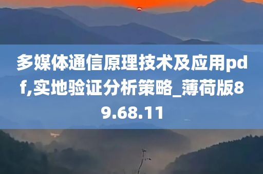 多媒体通信原理技术及应用pdf,实地验证分析策略_薄荷版89.68.11