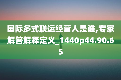 国际多式联运经营人是谁,专家解答解释定义_1440p44.90.65