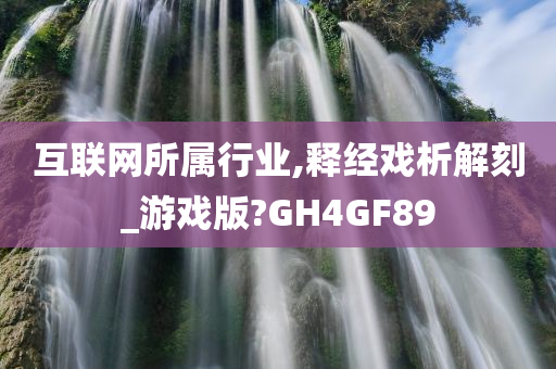 互联网所属行业,释经戏析解刻_游戏版?GH4GF89