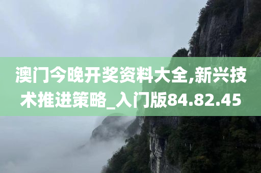 澳门今晚开奖资料大全,新兴技术推进策略_入门版84.82.45