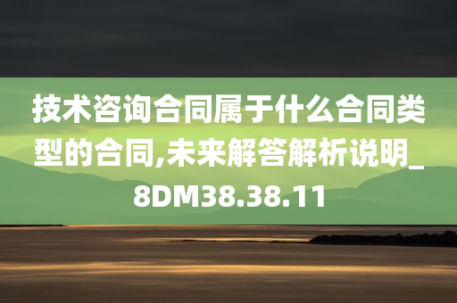 技术咨询合同属于什么合同类型的合同,未来解答解析说明_8DM38.38.11