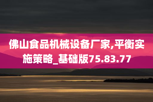 佛山食品机械设备厂家,平衡实施策略_基础版75.83.77