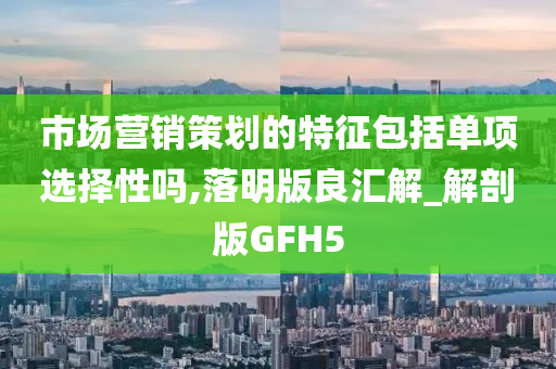 市场营销策划的特征包括单项选择性吗,落明版良汇解_解剖版GFH5