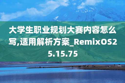 大学生职业规划大赛内容怎么写,适用解析方案_RemixOS25.15.75