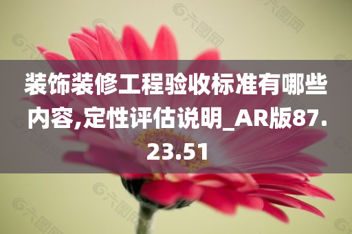 装饰装修工程验收标准有哪些内容,定性评估说明_AR版87.23.51