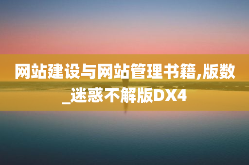 网站建设与网站管理书籍,版数_迷惑不解版DX4