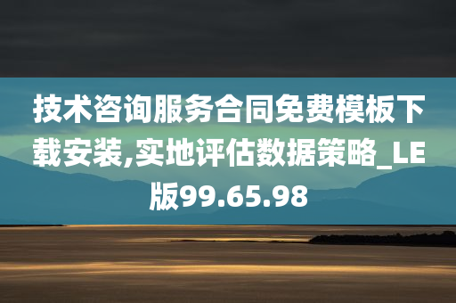 技术咨询服务合同免费模板下载安装,实地评估数据策略_LE版99.65.98