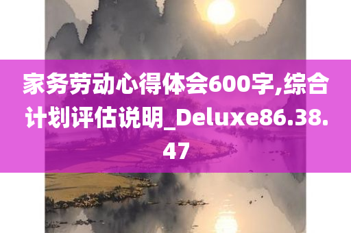 家务劳动心得体会600字,综合计划评估说明_Deluxe86.38.47