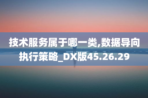 技术服务属于哪一类,数据导向执行策略_DX版45.26.29