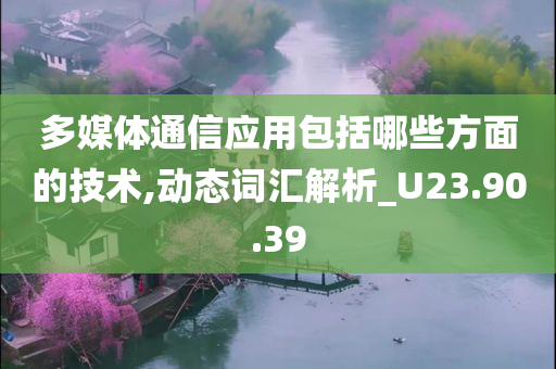 多媒体通信应用包括哪些方面的技术,动态词汇解析_U23.90.39