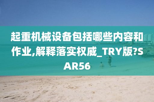 起重机械设备包括哪些内容和作业,解释落实权威_TRY版?SAR56