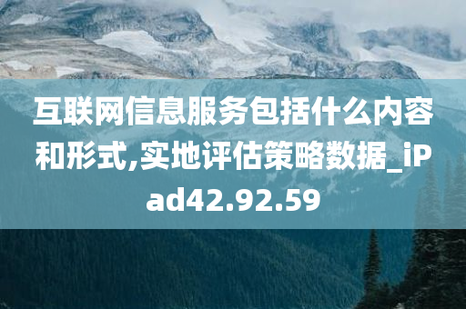 互联网信息服务包括什么内容和形式,实地评估策略数据_iPad42.92.59