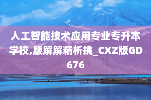 人工智能技术应用专业专升本学校,版解解精析挑_CXZ版GD676