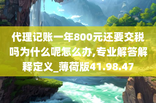 代理记账一年800元还要交税吗为什么呢怎么办,专业解答解释定义_薄荷版41.98.47