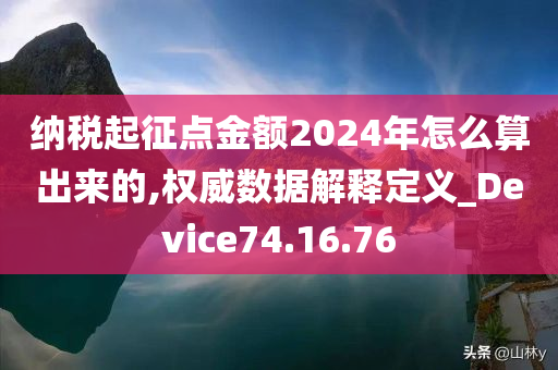 纳税起征点金额2024年怎么算出来的,权威数据解释定义_Device74.16.76